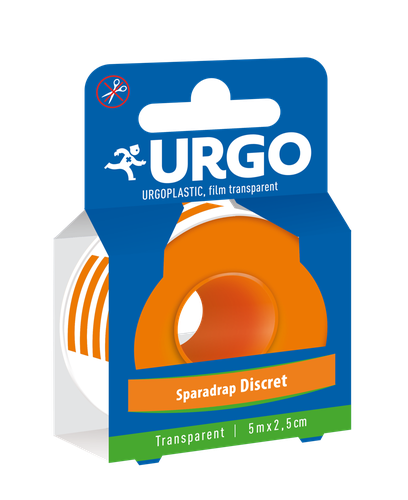 Urgo Sparadrap plastique transparent
Indication : Fixation/ maintien et surveillance par transparence de pansements ou de dispositifs médicaux