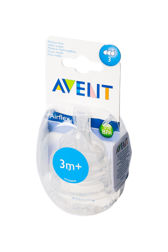 Image TETINE AVENT SILICONE DEBIT MOYEN X2